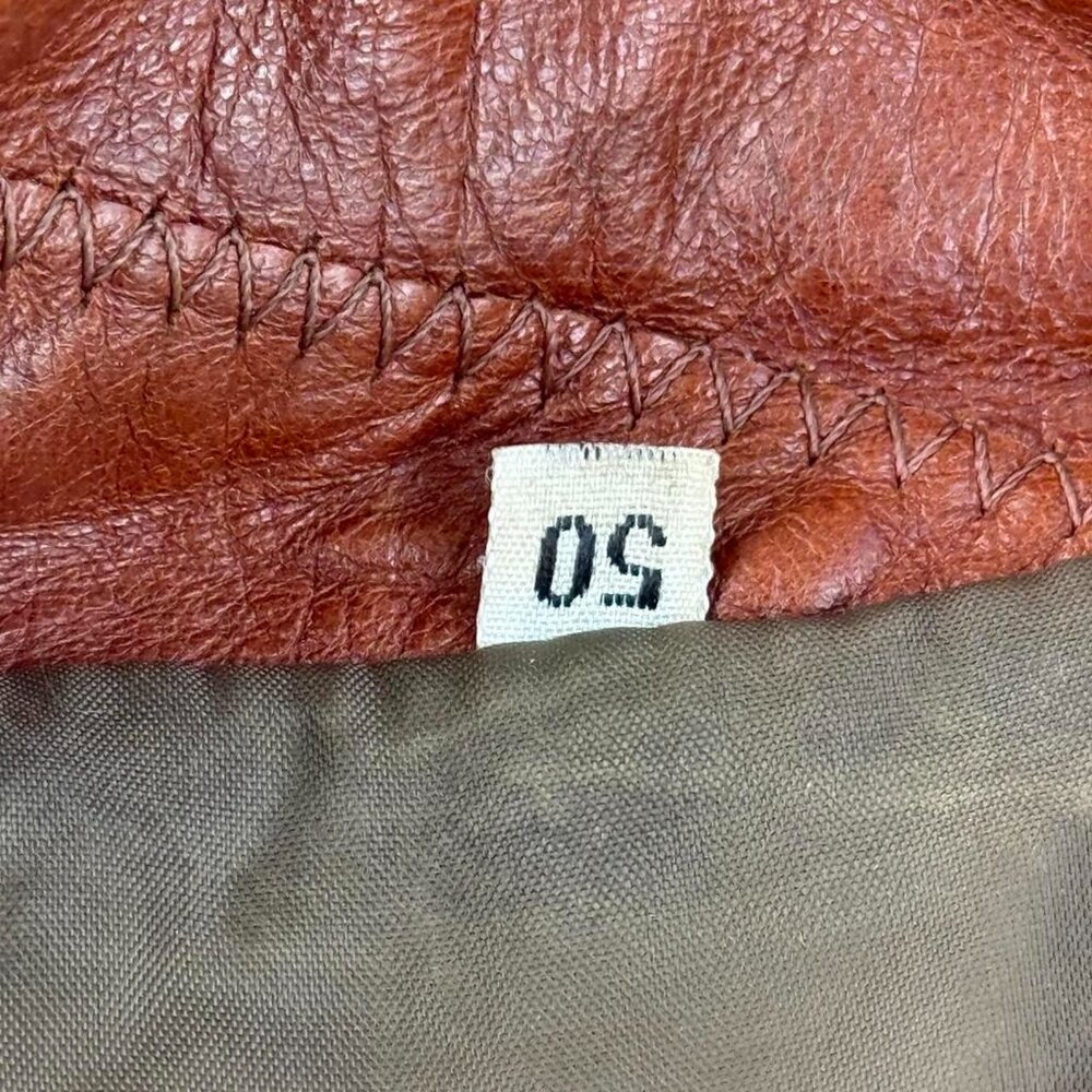 Vintage brown patchwork leather jacket - image 3